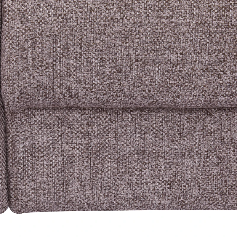 HOMCOM Divano 2 Posti in Legno per Casa e Ufficio con Seduta Rivestita in Tessuto Effetto Lino, 138x83x85 cm, Caffè