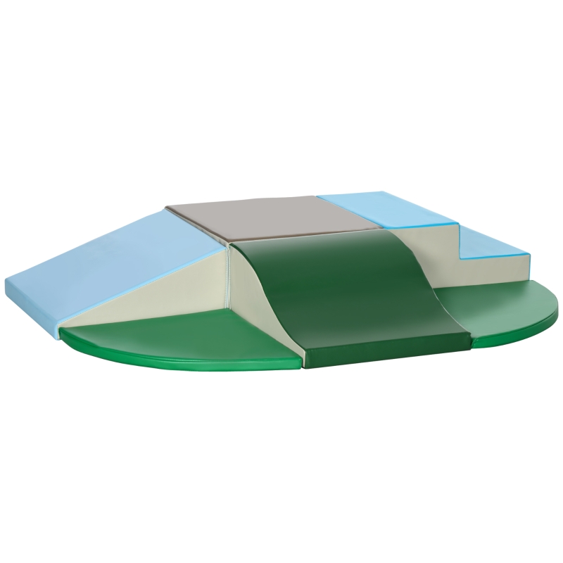 Kit 6 Blocs De Construction En Mousse Géants Pour Enfants 1-3 Ans - Parcours D’Escalade, Tunnel, Toboggan Et Coussin - Jouet D’Éveil Motor