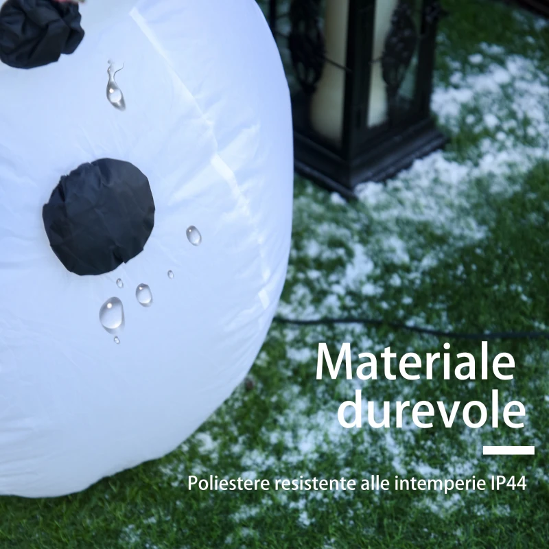 HOMCOM 244cm Arco Gonfiabile Gigante con 12 Luci a LED Babbo Natale e Pupazzo di Neve, Decorazione Natalizia da Esterno