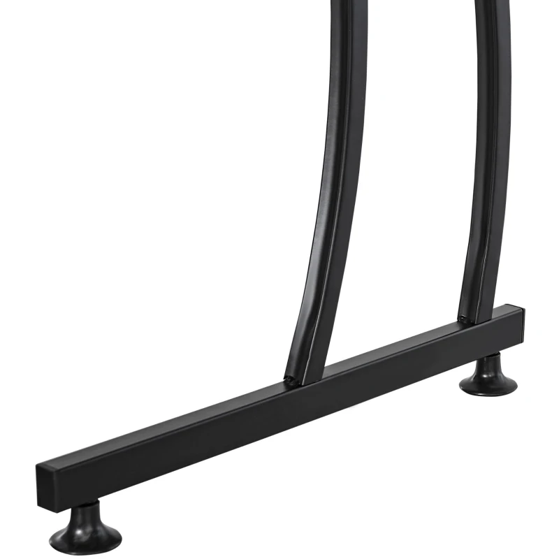 HOMCOM Birou in colt din Lemn cu cadru in Metal, Negru, 112.5 x 152 x 74cm