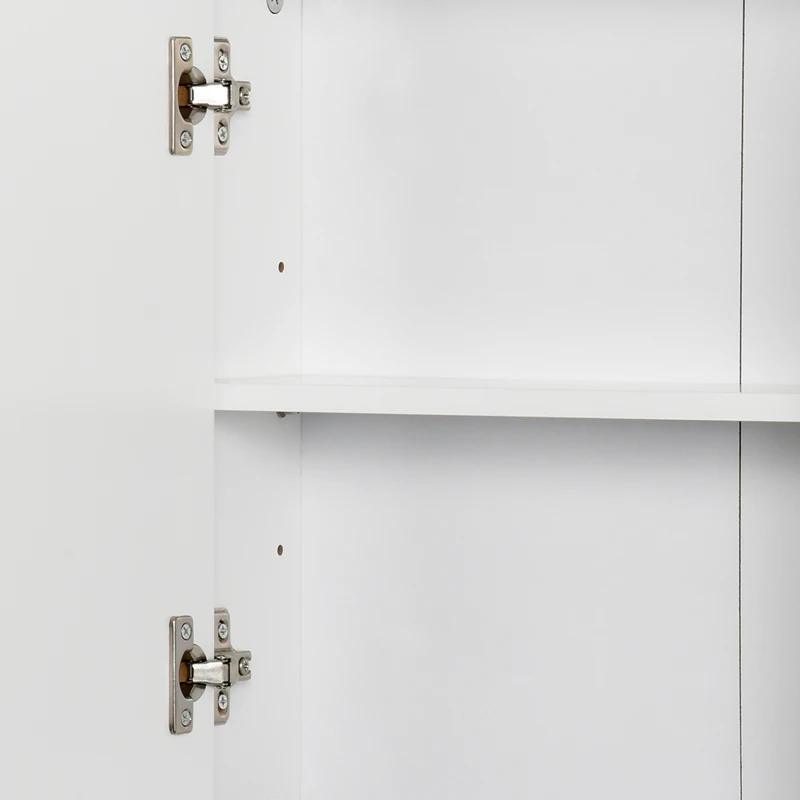 HOMCOM Armário de Casa de Banho com Espelho Móvel Suspenso de Casa de Banho com Prateleira Interior Ajustável 48x14,5x45 cm Branco
