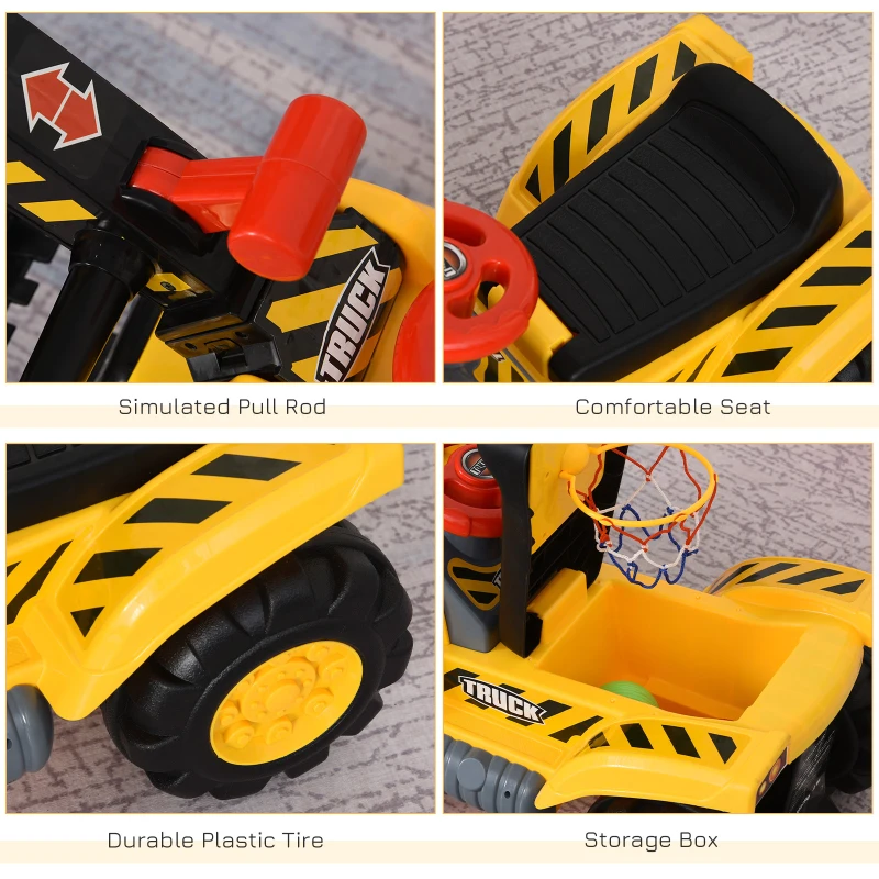 HOMCOM Jucarie Excavator – Calarit cu Cos, Varsta 3–8 Ani(m-7)