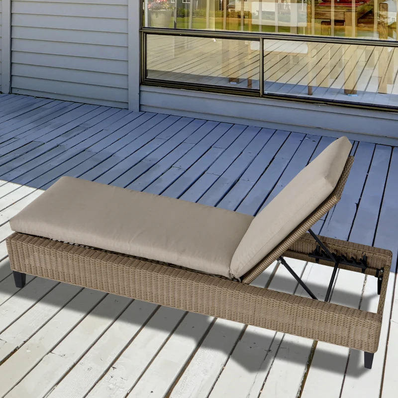 Bain de soleil inclinable grand confort en résine avec matelas