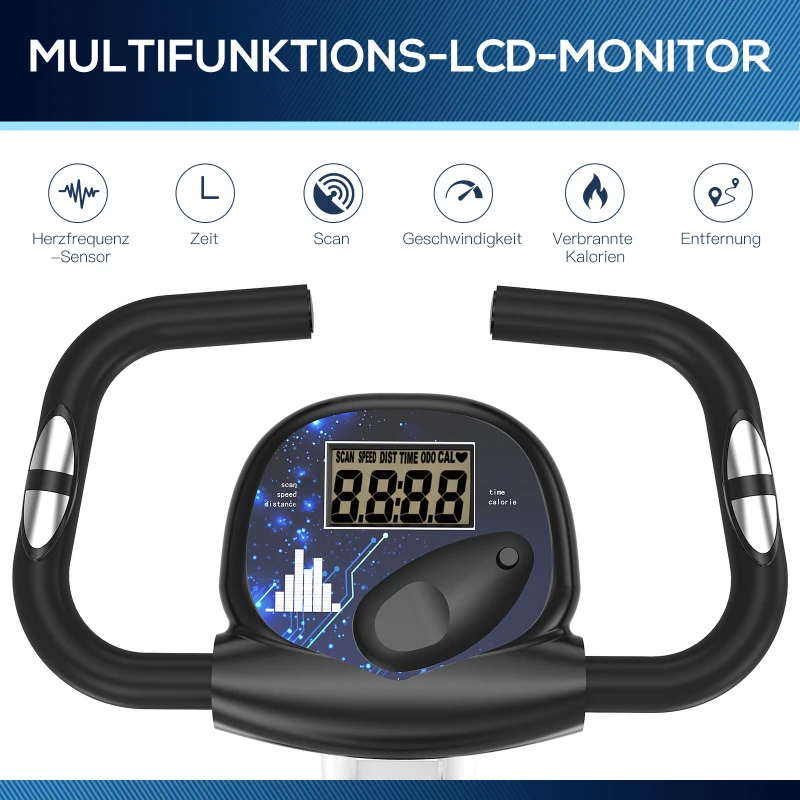 Rower treningowy HOMCOM trenażer rowerowy z 8-stopniową regulacją oporu magnetycznego z regulacją wysokości stalowy kolor czarny+szary 43 x 97 x 109 cm