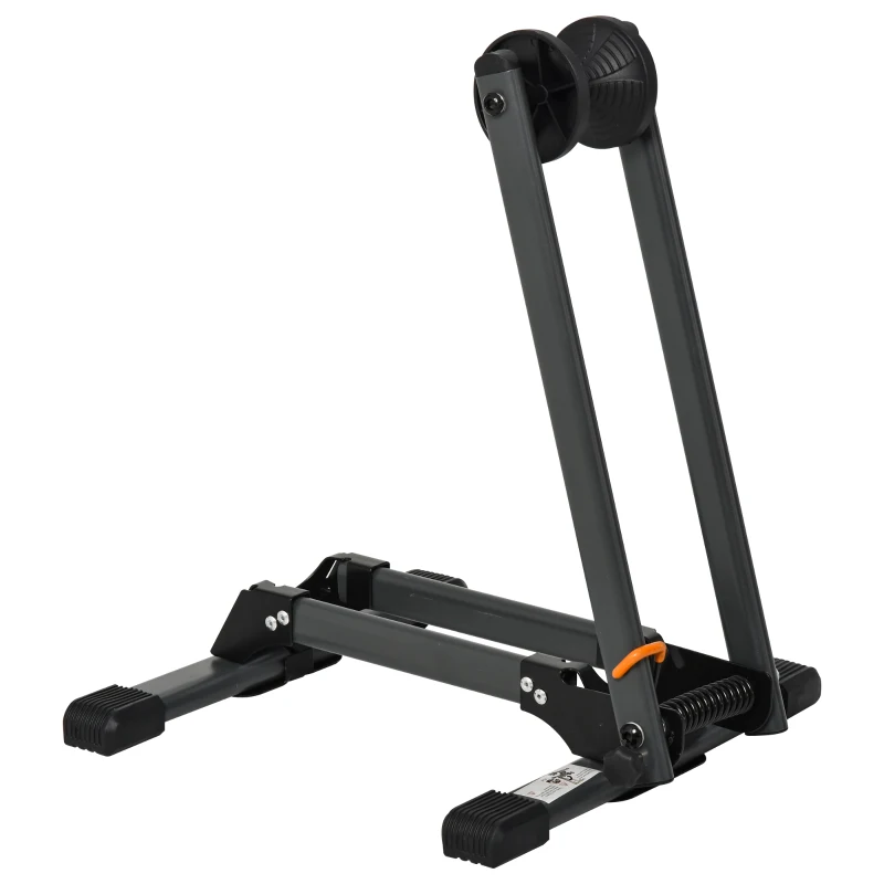 HOMCOM Fahrradständer, Klappbarer Fahrradhalter, Ausstellungsständer,  Fahrrad Zubehör, Metall, Grau, 39 x 35 x 45,5 cm