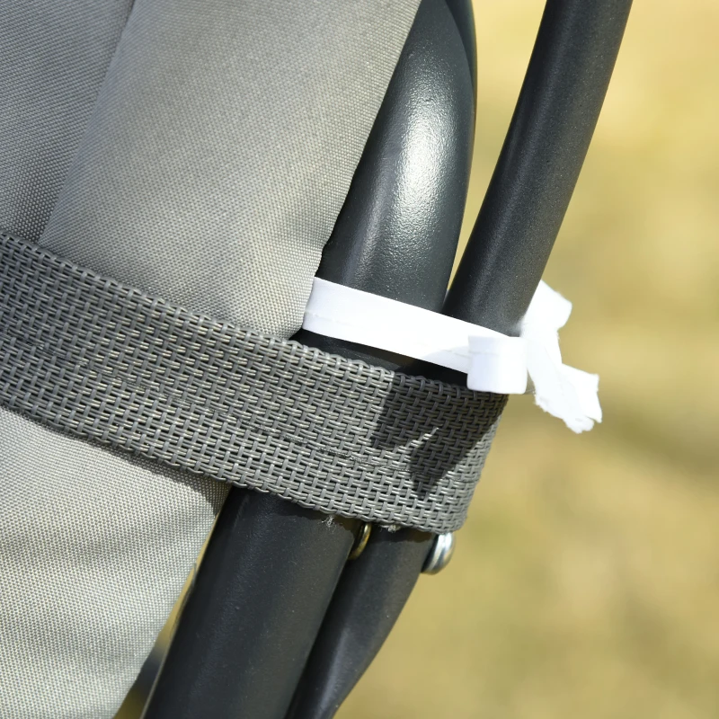 Outsunny Dondolo da Giardino 2 Posti con Sedute Separate e Tetto Parasole, Acciaio e Poliestere, 170x136x170cm Grigio