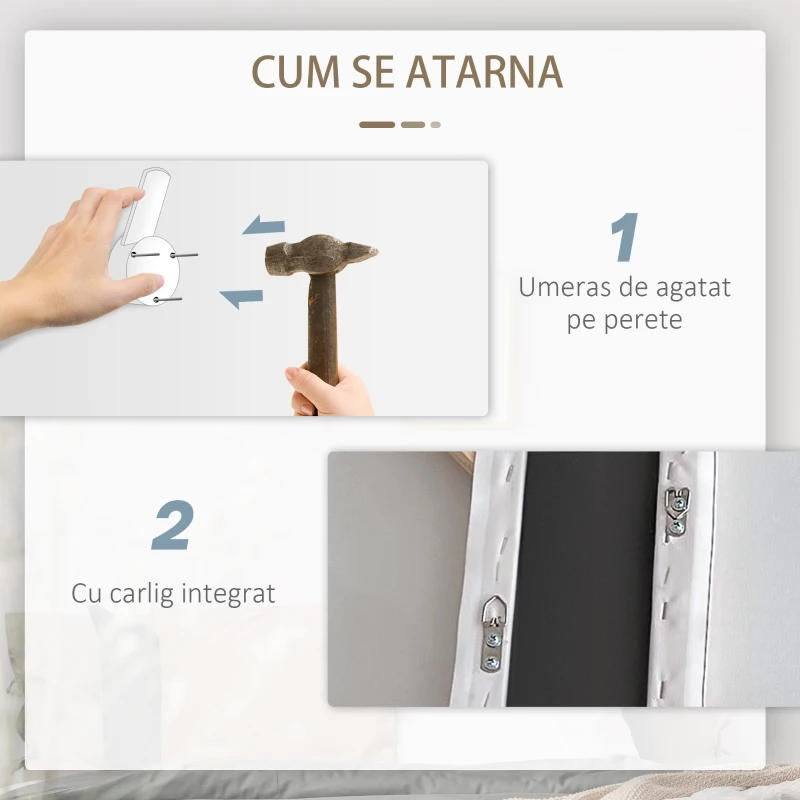 HOMCOM panza de perete 5 piese cu flori de bujor, tablouri de perete pentru living, dormitor, 200 x 100 cm