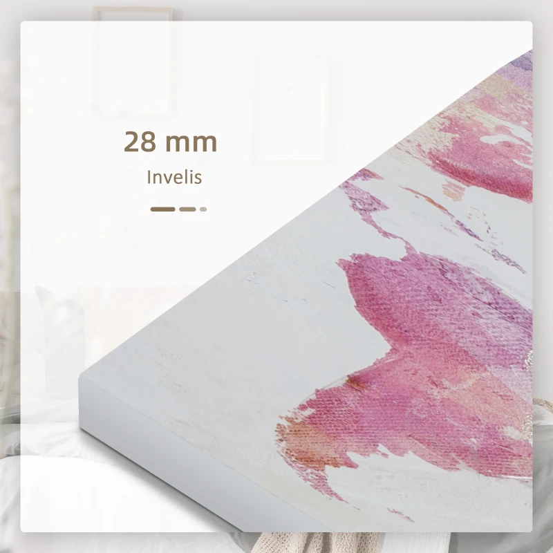 HOMCOM 5 Piese Canvas Wall Art Harta Lumii, Tablouri de Perete pentru Decor Dormitor Sufragerie, 80 x 40 cm x 4