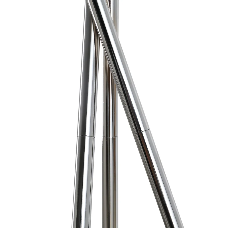 Homcom Lampa de Podea cu Baza tip Trepied si Abajur din Tesatura Alba