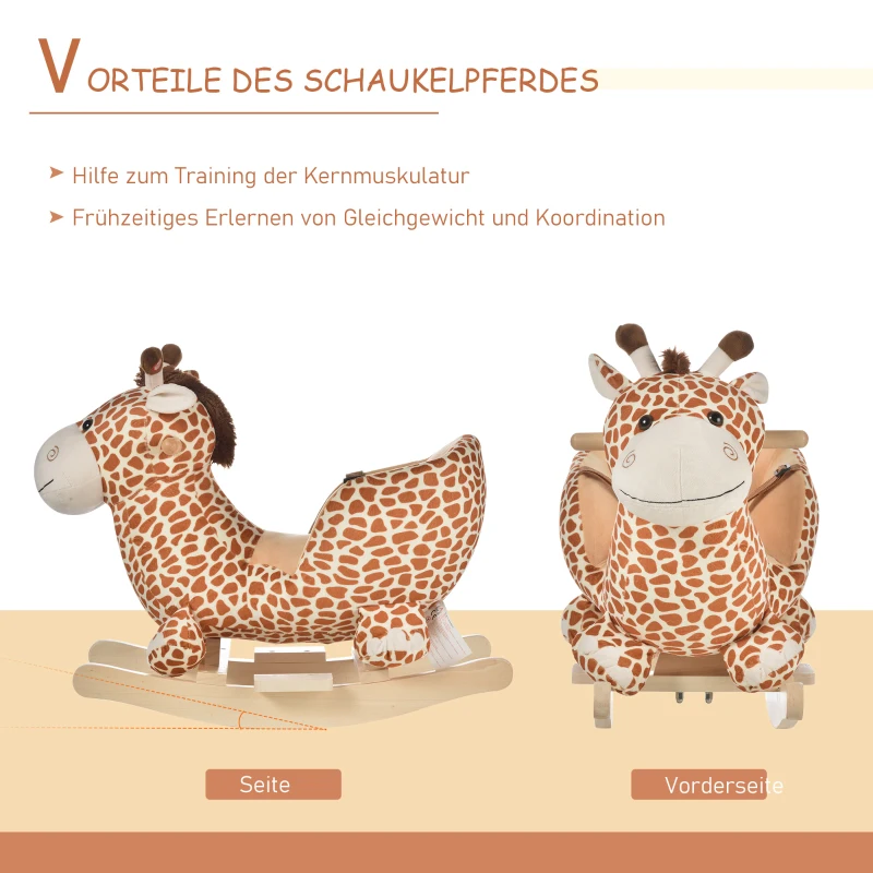 HOMCOM Schaukelspielzeug Schaukelgiraffe Schaukeltier Giraffe