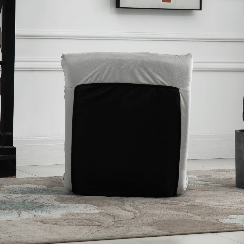 HOMCOM Adjustable Lazy Floor Sofa Chair Lounge Seat Gaming Couch Bed for Living Room, Home Office, Balcony, Grey