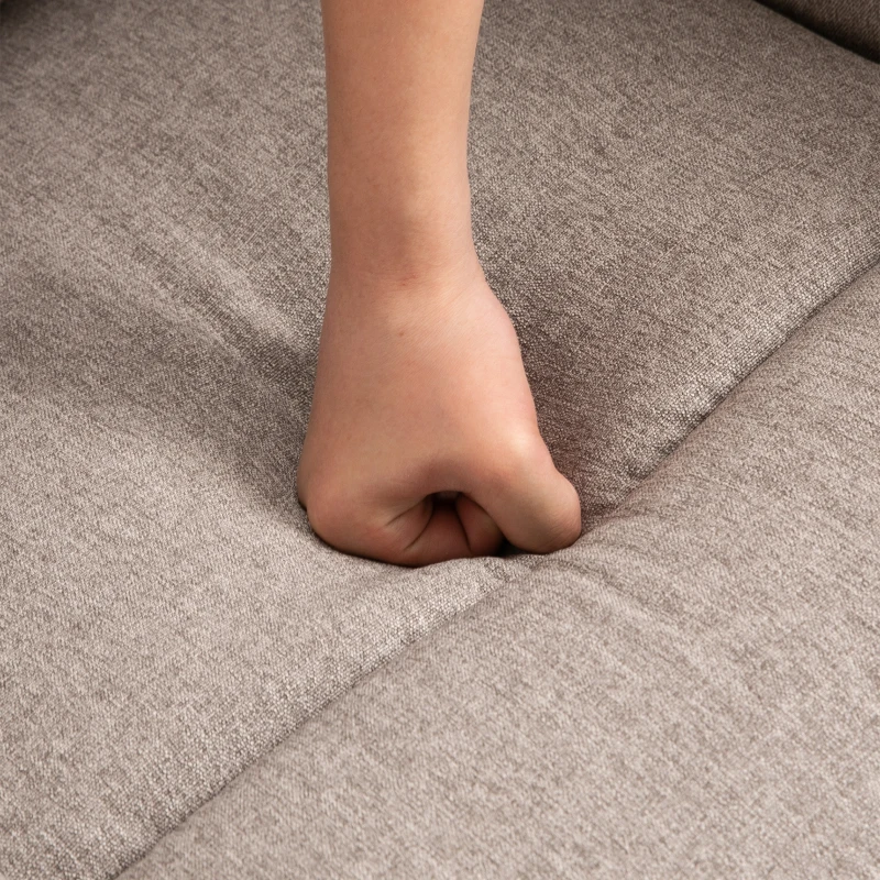 HOMCOM Fotoliu Relax Rabatabil Manual cu Taburet Capacitate maxima 125kg Tesatura de Lin 66 × 95 × 99cm