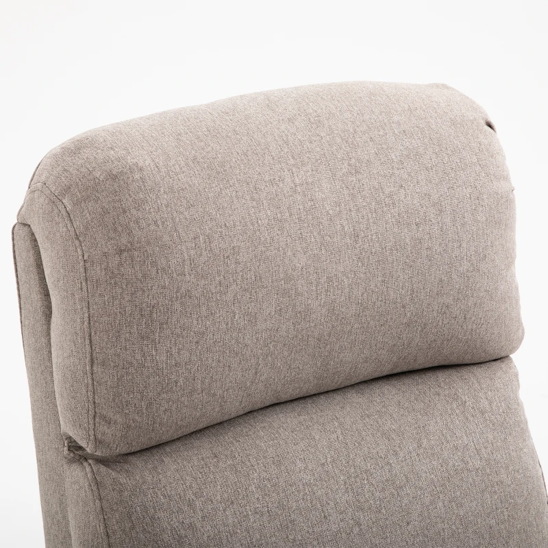 HOMCOM Fotoliu Relax Rabatabil Manual cu Taburet Capacitate maxima 125kg Tesatura de Lin 66 × 95 × 99cm