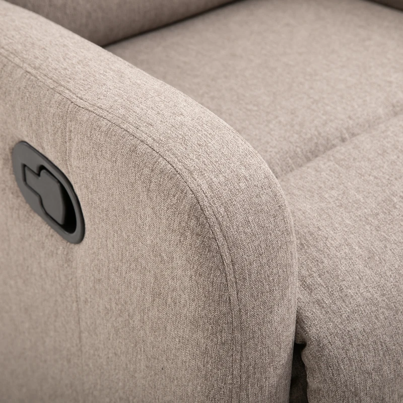 HOMCOM Fotoliu Relax Rabatabil Manual cu Taburet Capacitate maxima 125kg Tesatura de Lin 66 × 95 × 99cm