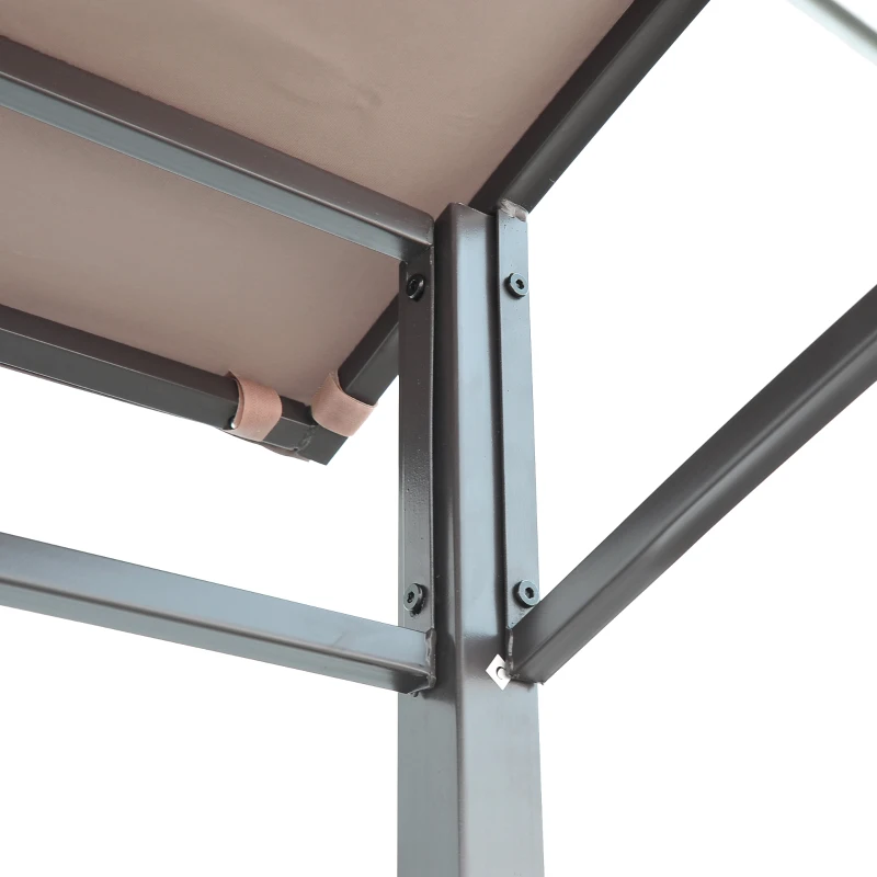 Outsunny Gazebo Riparo per Barbecue BBQ Tendone da Giardino in Poliestere 215 x 150 x 172/220 cm