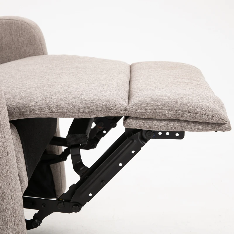 HOMCOM Fotoliu Relax Rabatabil Manual cu Taburet Capacitate maxima 125kg Tesatura de Lin 66 × 95 × 99cm