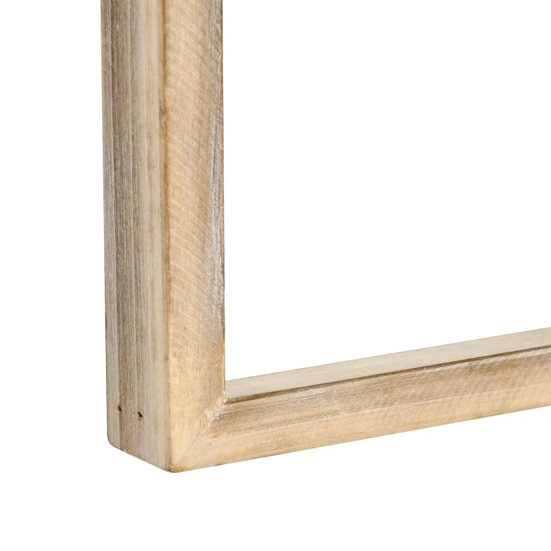 HOMCOM Vintage Large Wall Clock with Roman Numerals, 60cm/24 Inch Silent Non Ticking Metal Wood Clocks for Living Room Kitchen Bedroom, Distressed White