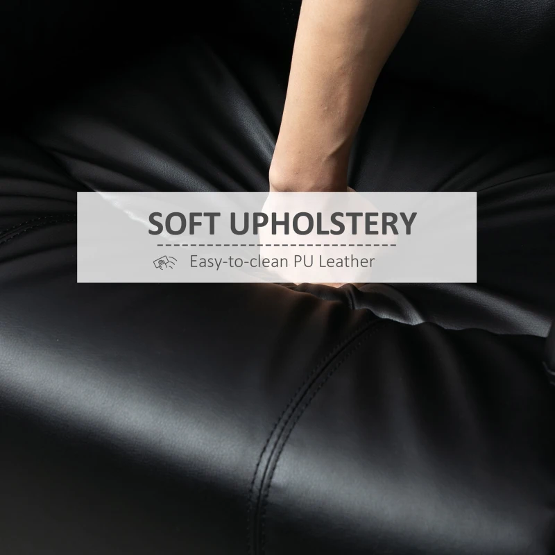 HOMCOM Fotoliu Relax Rabatabil la 135°, Sezut Capitonat, 100x89x100cm, Negru