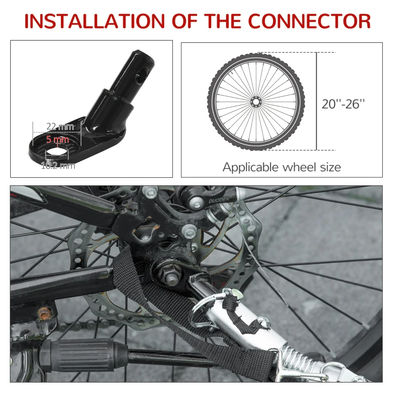 PawHut Dog Bike Trailer Two-In-One Trolley Stroller Cart Bicycle Carrier for Cat Puppy Travel w/ Reflectors Red Flag – Red