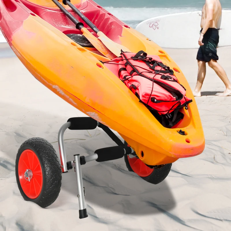 OUTSUNNY Rolling Kayak Cart Canoe Carrier Trolley