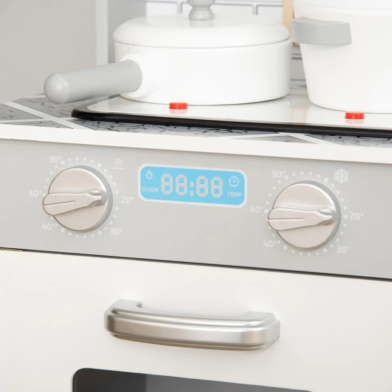 HOMCOM Childrens Toy Kitchen w/ Sound & Light Effect Battery Operated Cooktop for 3-6 Years Old