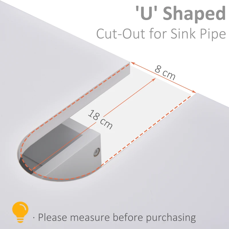 HOMCOM Dulap masca pentru chiuveta din MDF alb pentru baie cu 2 sertare 67 x 36 x 52 cm