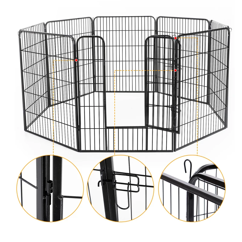 PawHut® Freilaufgehege für Kaninchen, Welpen und Kleintiere 80x100cm