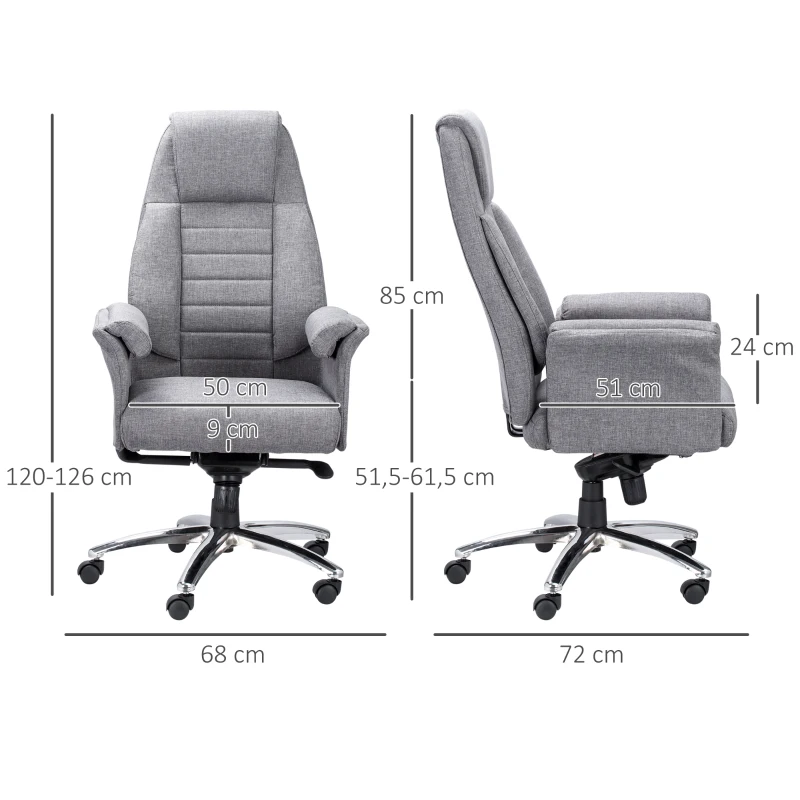 Vinsetto SOHO Style Office Chair with Reclining Grey