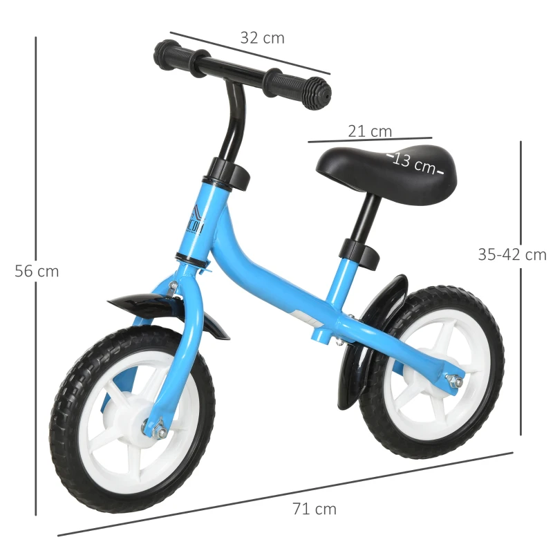 HOMCOM Toddler Balance Bike No Pedal Bicycle for 3-6 years old 10-Inch Wheels Kids Beginner Rider Training without Footrest Blue