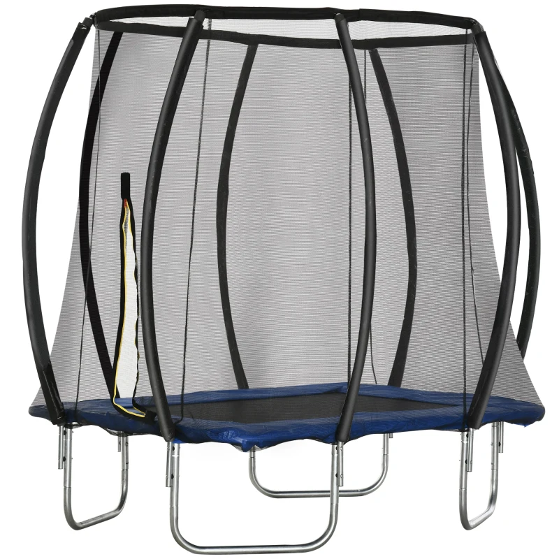 HOMCOM Trampolino Elastico 210cm per Bambini e Adulti con Rete e Imbottiture Blu