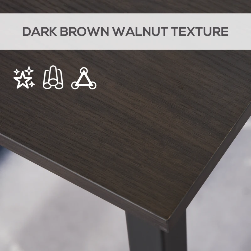 HOMCOM Hard Duty Office Desk Computer Desk w/ Adjustable Feet Wood Grain Black