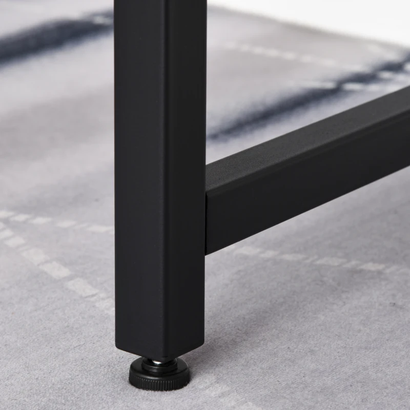 HOMCOM Hard Duty Office Desk Computer Desk w/ Adjustable Feet Wood Grain Black