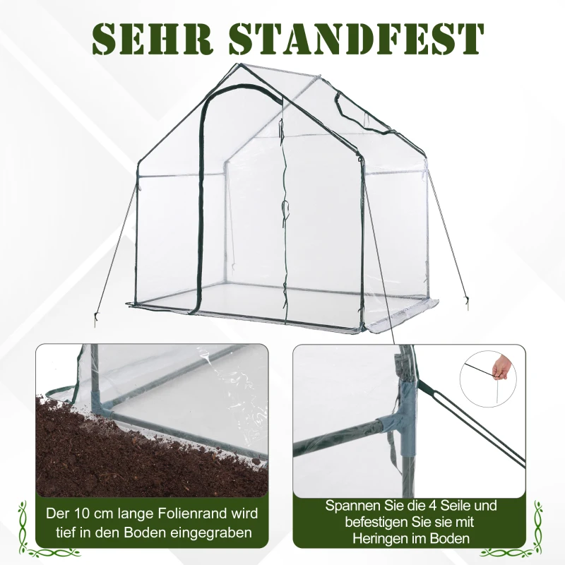 Folia cieplarnia ogrodowa 1,8 x 1,05 x 1,5m stalowe okno Outsunny