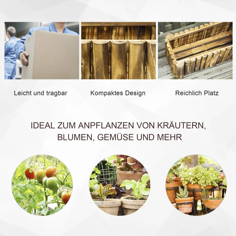 Outsunny Verhoogd bed kruidenbed plantenbak plantenhuis bloembed bloembak vurenhout