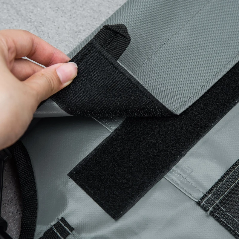 PawHut hondenmand met luifel, verhoogde hondenmand, hondenmand met dak, ademend, grijs, 76 x 61 x 76 cm