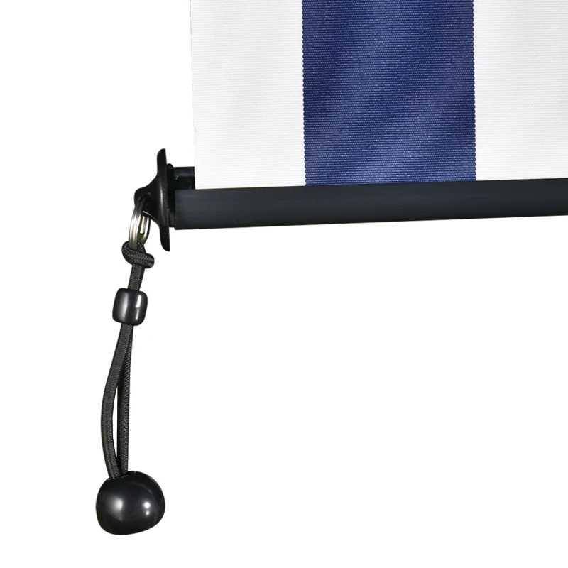 Outsunny Tenda Avvolgibile a Rullo da Esterno, Impermeabile, Funzionamento Manovella, Grigia Bianca e Blu 250 x 200cm