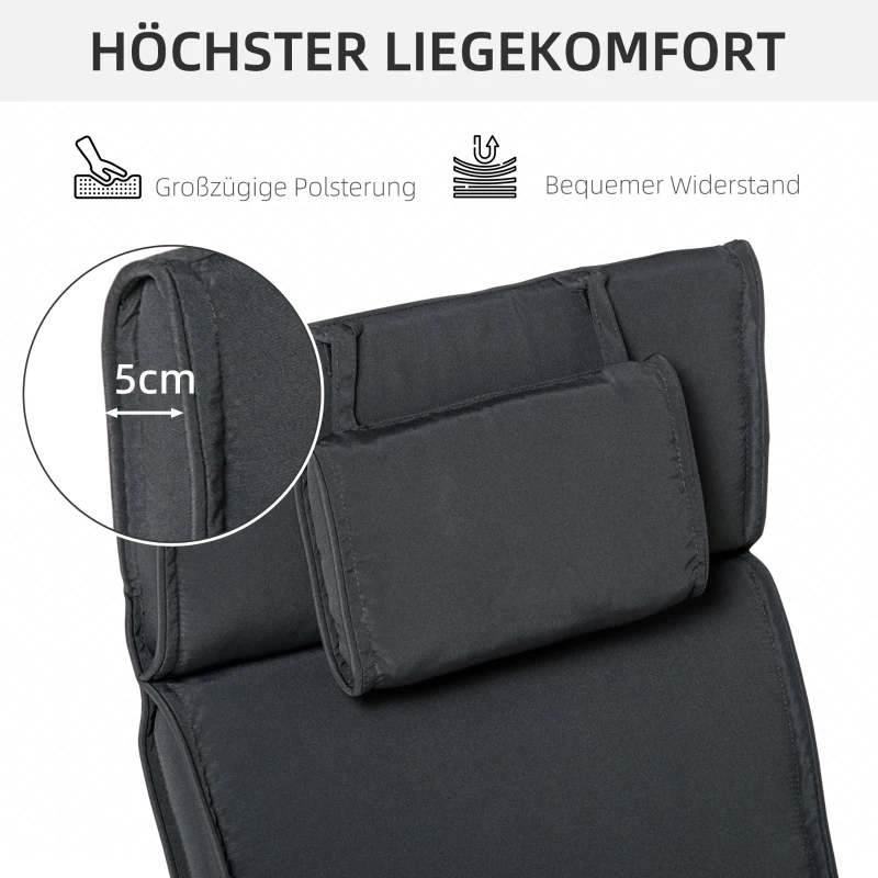 Ligbed met hoofdkussen loungebed ligbank katoenvezel polyester