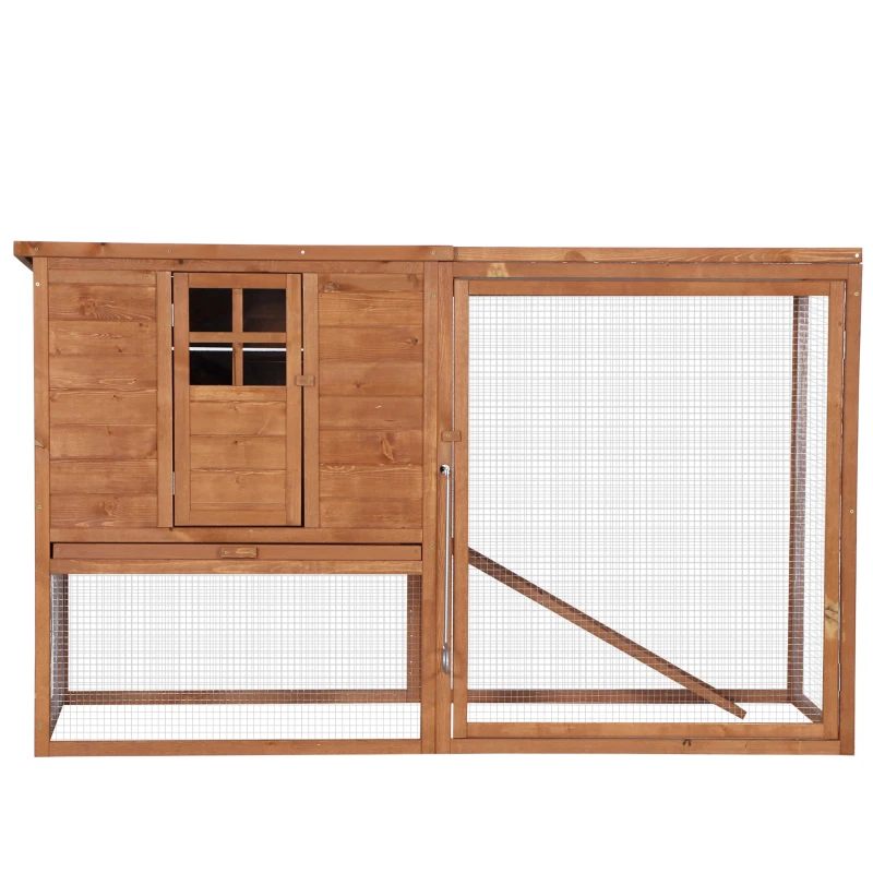 PawHut, cotet cu cuib si zona de alergat, 168x110.5x101.5 cm