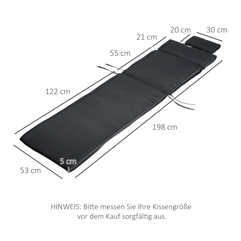 Ligbed met hoofdkussen loungebed ligbank katoenvezel polyester