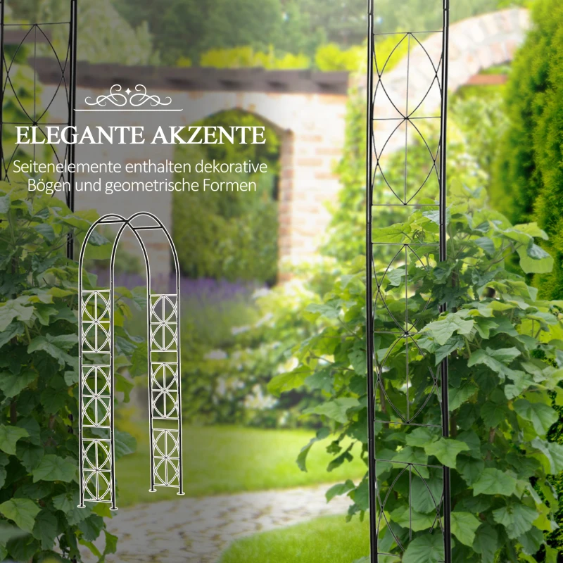 Pergola łukowa kratka brama ogród odporna na warunki atmosferyczne wys. 230 cm metal