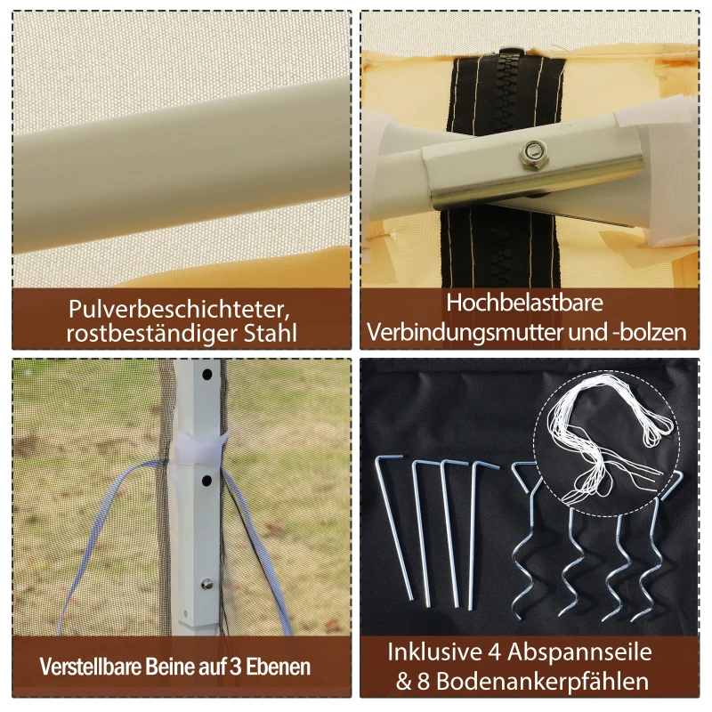 Outsunny składany pawilon ogrodowy, altana ogrodowa ze ścianami, 3 x 3 m, kremowy