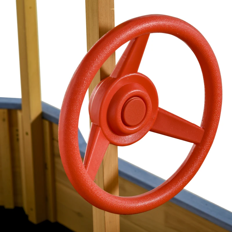 Outsunny zandbak schip design modderbak van hout zeilschip piratenschip voor kinderen 3-8 jaar oranje 160 x 70 x 103 cm