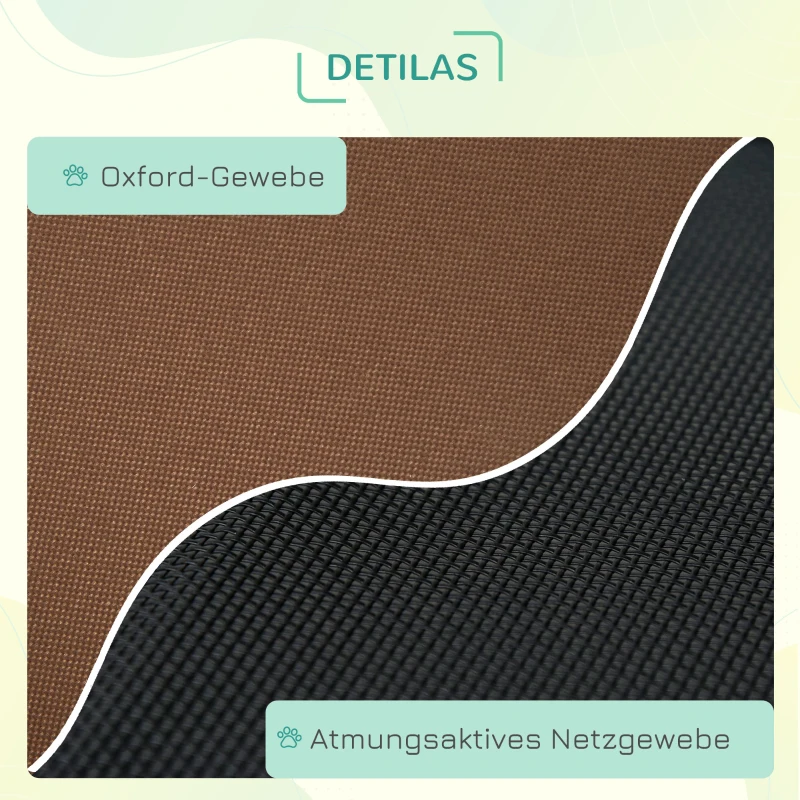 PawHut Huisdierenbed met luifel verhoogd hondenbed hondenligbed ademend taft-stof