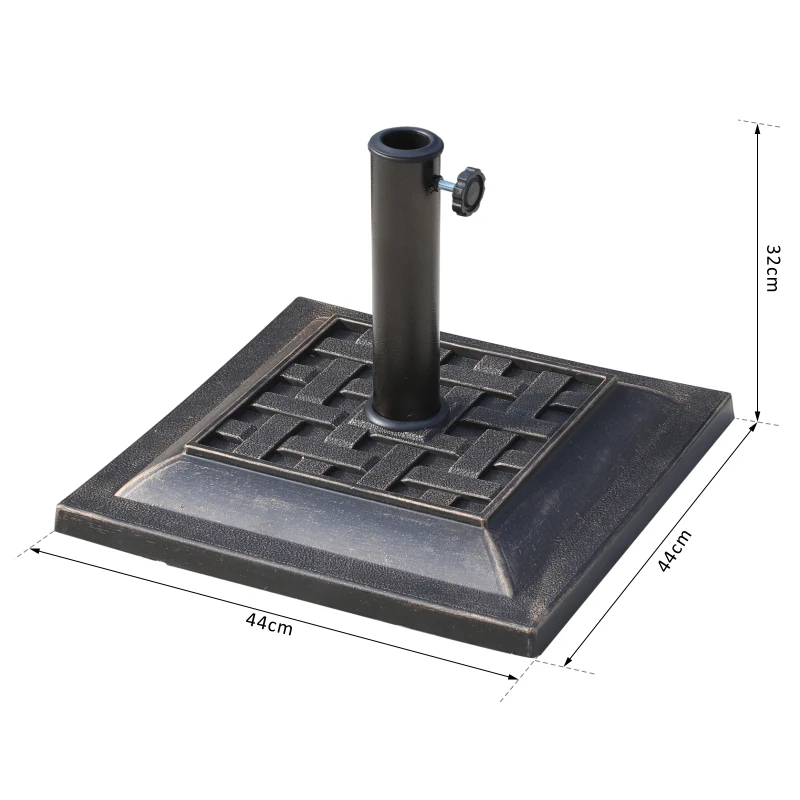 Outsunny Zonneschermvoet 9 kg schermvoet zonneschermstandaard 38/ 48 mm hars brons