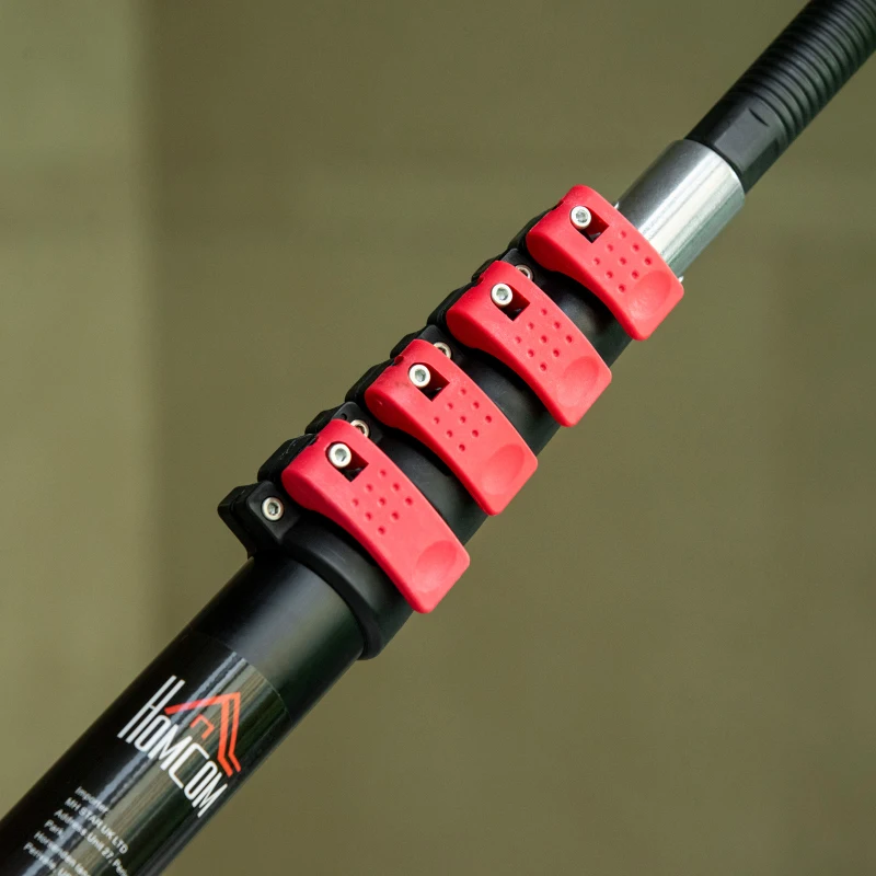 HOMCOM 4 Pieces Extendable Feather Duster with Aluminium Telescopic Pole 69"- 284", Microfiber Duster Cleaning Kit with Bendable Head for Cleaning High Ceiling Fans, Blinds, Cobweb