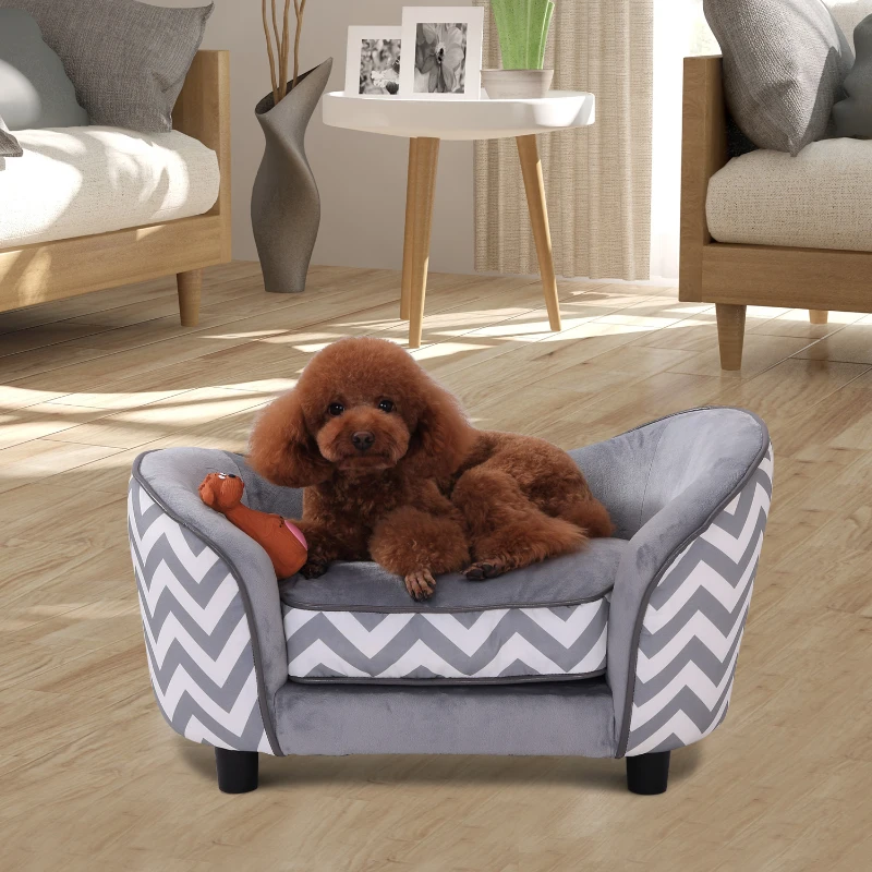 PawHut hondenbank hondenzetel hondensofa hondenbed hondenmat kat kussen gepolsterd