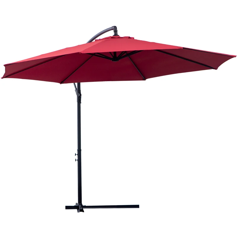 Parasol przeciwsłoneczny odpinany parasol na wysięgniku parasol na korbkę z korbką ręczną czerwony