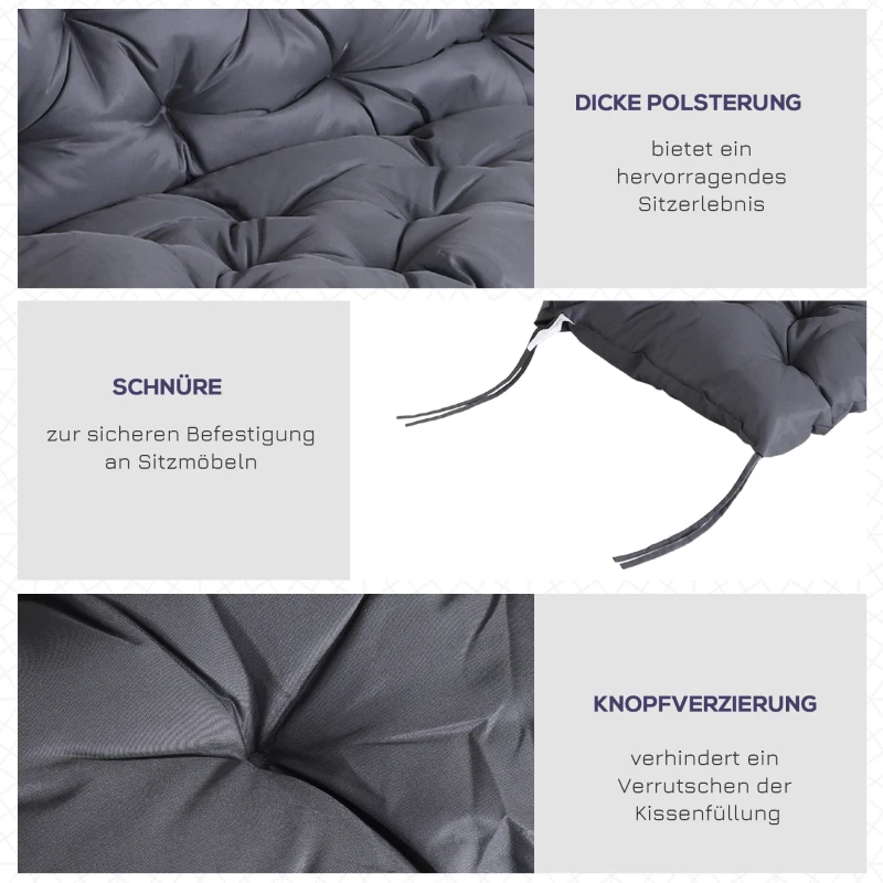 Poduszka na ławkę lub huśtawkę ogrodową szara Outsunny