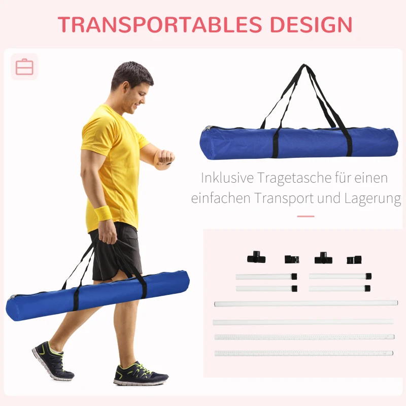 PawHut AGILITY ZESTAW 4-CZĘŚCI BIEGI SLALOM SŁUPKI TRENING PSA biały