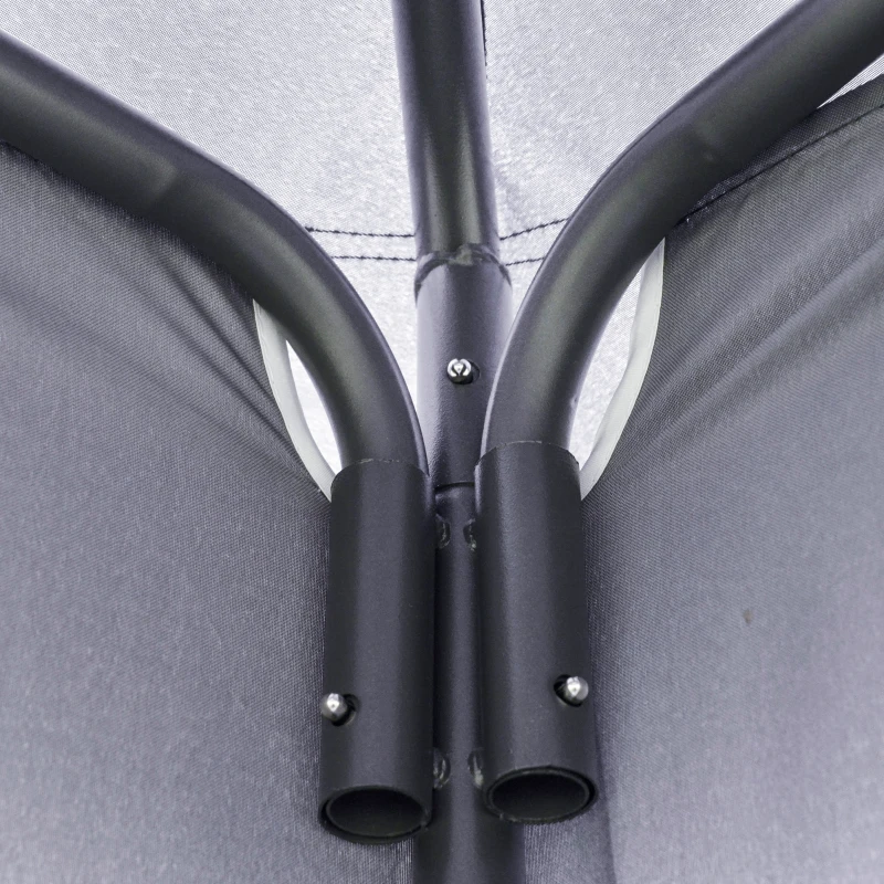 Namiot imprezowy Outsunny Pawilion z podwójnym dachem 3,5 x 3,5 x 2,7 m Namiot Altana Metal Poliester Szary